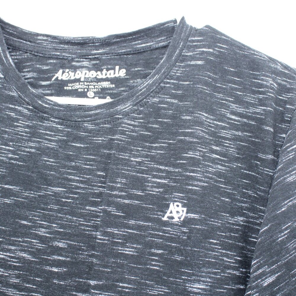 Aeropostale A87 Mens L Black And Grey T-Shirt Soft Lightweight - Picture 2 of 7